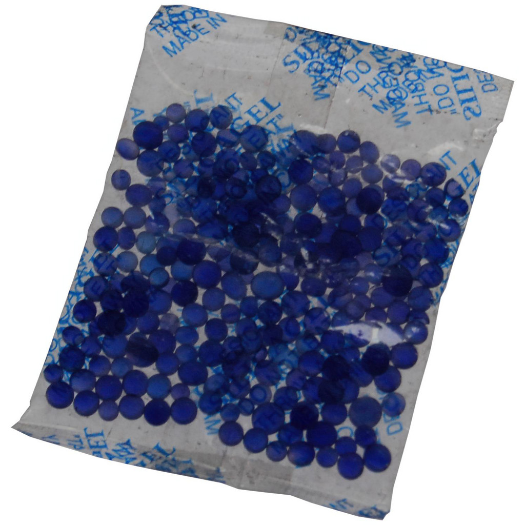 Vestil Moisture Absorbing Blue Silica Gel: 1250 Pack 2-1/2 In. x 1-17/20 In. x 1/8 In. Blue - 5 grams per Package | Part #BSG-5G
