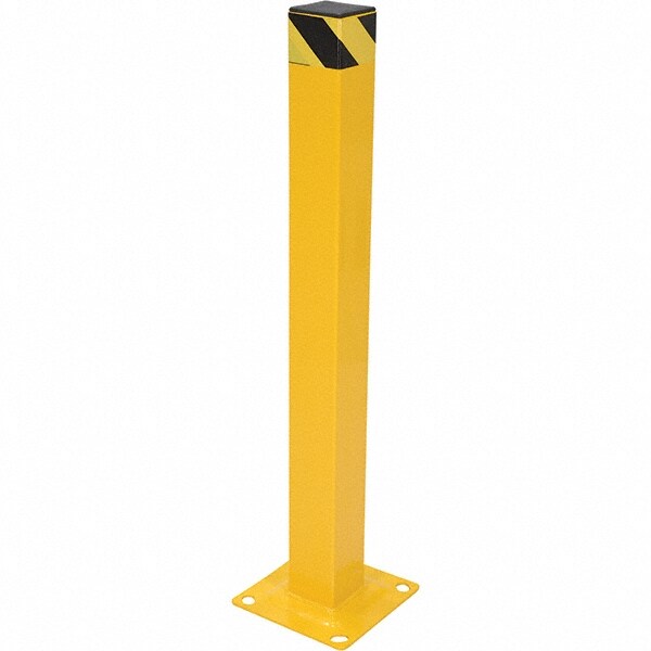 Bollard: 4" Dia, 42" High, Yellow, Steel