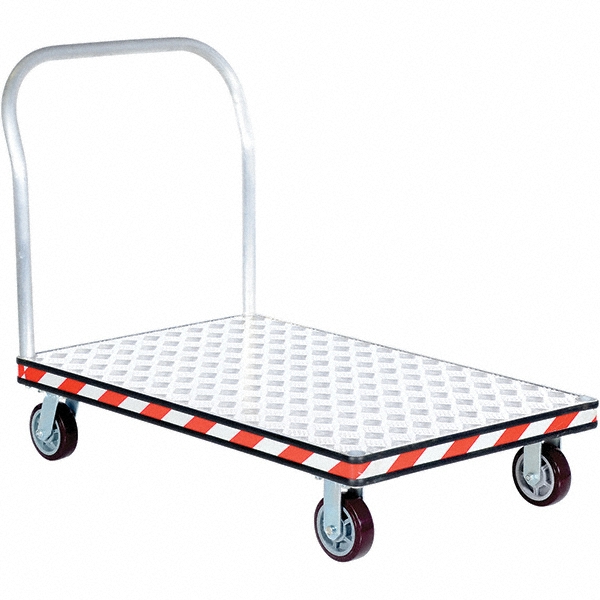Vestil 3,600 Lb Capacity Aluminum Platform Truck - 30" Wide x 48" Long x 48" High, Silver, 2 Swivel/2 Rigid Poly-on-Poly Casters | Part #ATP-C-3048