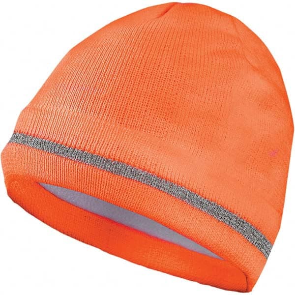 Beanie Hat: Acrylic & Fleece, Slip-On Closure, Orange, Size Universal, Solid