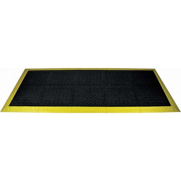 Ergo Advantage A1BZ3 Anti-Fatigue Modular Tile Mat: Dry Environment, 3" Length, 44" Wide, 1" Thick, Black & Yellow 