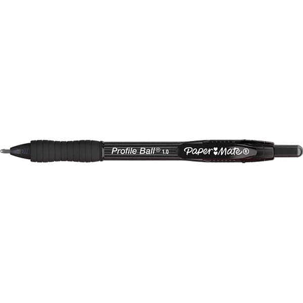 Paper Mate Ballpoint Pen, Profile Retractable Pen, Medium Point (1.0mm), Black, 12 Count