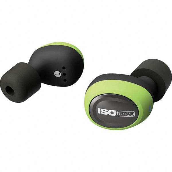 ISOtunes IT-14 Hearing Protection/Communication; Type: Earpiece w/Microphone; Earplugs w/Audio ; Standards: S3.19-1974 ; Noise Reduction Rating (dB): 22.00 ; Radio Type: Bluetooth ; Cup Color: Green/Black ; Disposable or Reusable Plug: Reusable; Reusable 