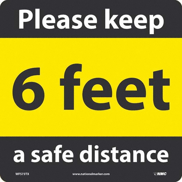 Security Distance Sign AccuformNMC - Security & Admittance Adhesive Backed Floor Sign: Diamond ...
