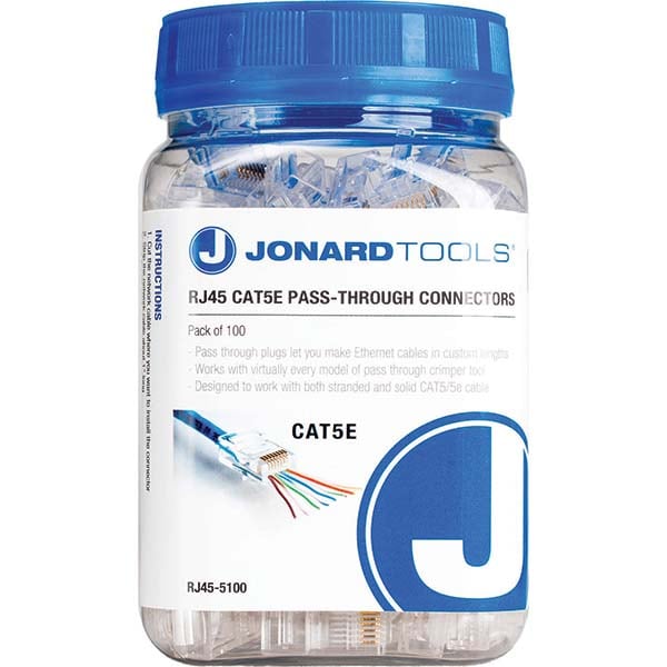 Jonard Tools RJ45-5100 Cable Tools & Kit: 100 Pc, Use with RJ45 Cat5/5E Pass-Through Connector Image