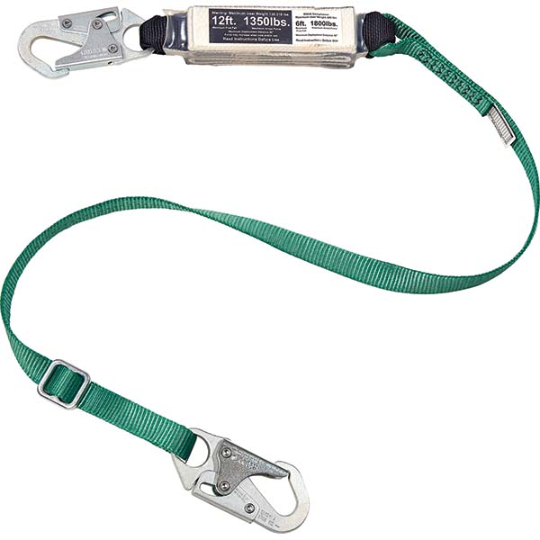 MSA Lanyards & Lifelines; Number of Legs: 1 ; Harness Connection: Locking Snap Hook ; For Arc Flash Work: No ; Breaking Strength (Lb.): 5000.00