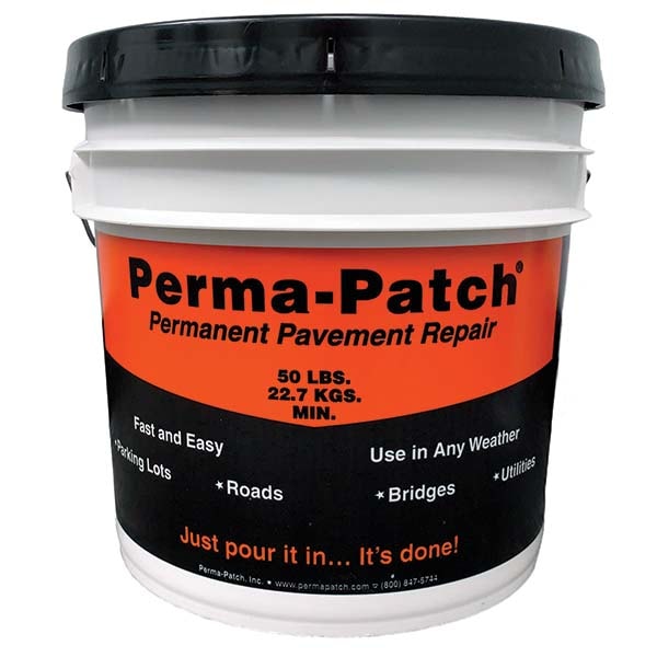 Drywall & Hard Surface Compounds; Product Type: Blacktop Repair; Pothole Patch ; Color: Black ; Container Size: 50 lb ; Container Type: Pail ; Composition: Asphalt Concrete ; VOC Content (g/L): 0 g/L