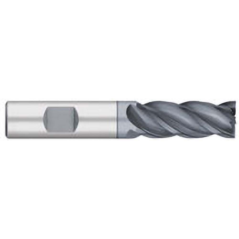 Titan USA Square End Mill: 1" Dia, 2" LOC - 4" OAL, 1" Shank Dia, 38 deg Helix, ALCRO-MAX Finish, Single End, VI-PRO Variable Index End Mills - 4
