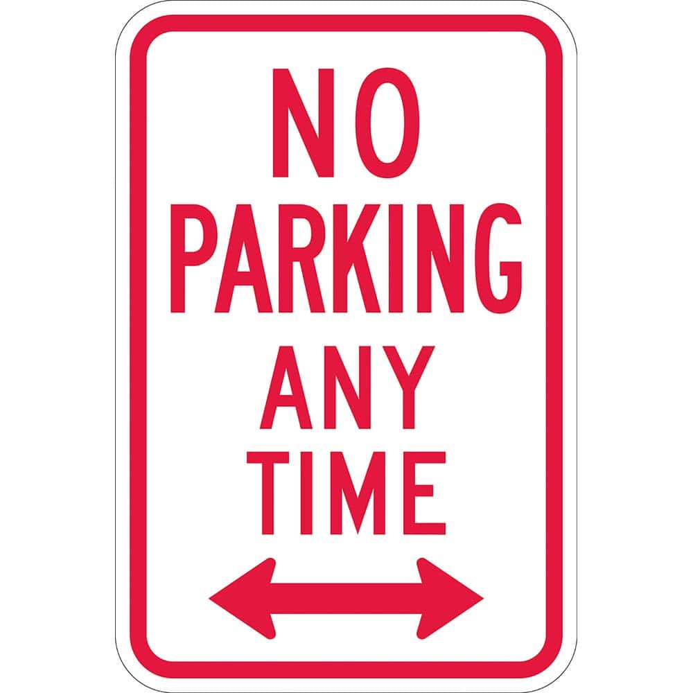Lyle Signs T1-1060-EG12X18 No Parking Any Time (Double Arrow), Reflective Engineer Grade, 0.063 Aluminum Sign, 12Wx18H 