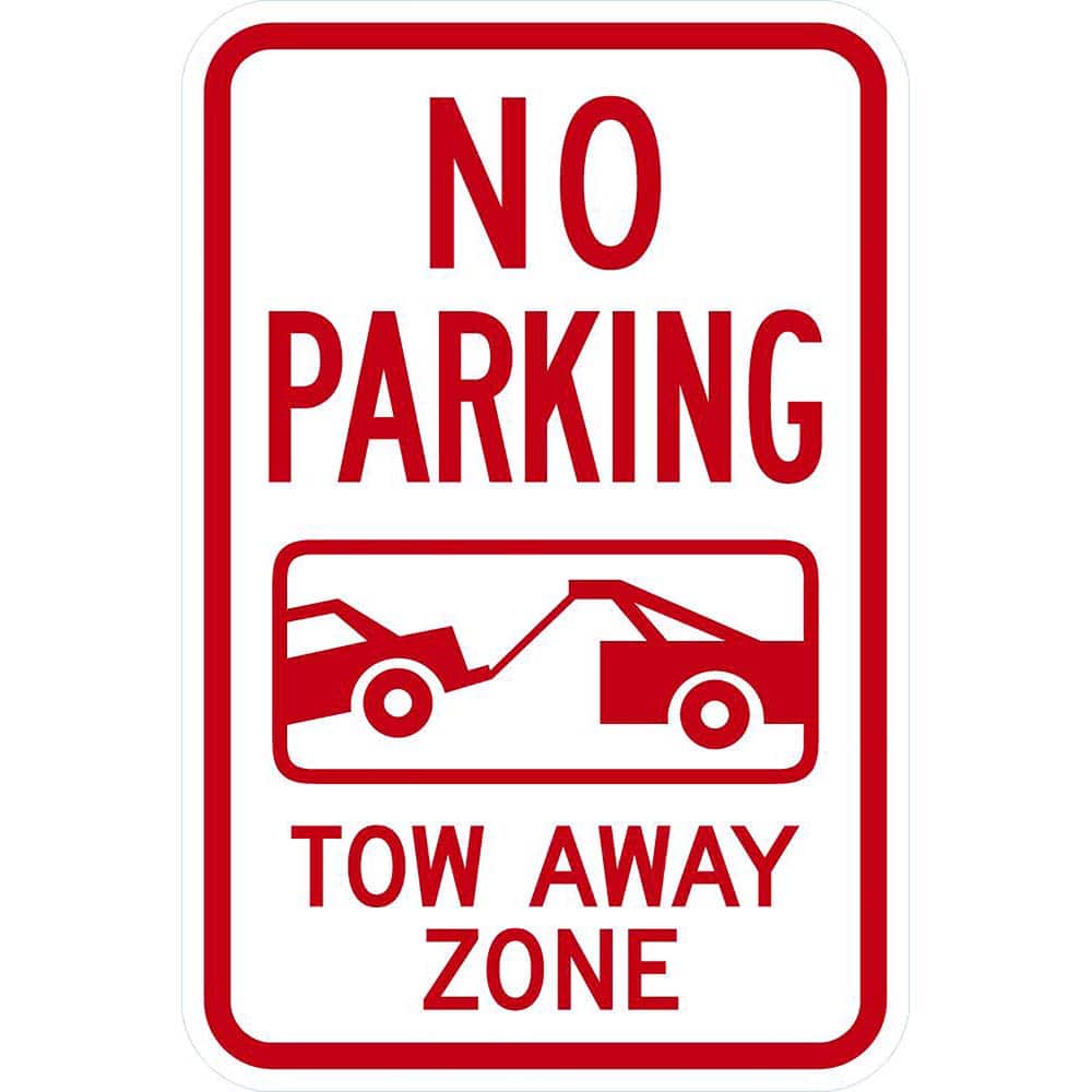 WARNING NOTICE NO STANDING ANY TIME TOW AWAY ZONE  ARROW SIGN 225x300mm Metal AL 