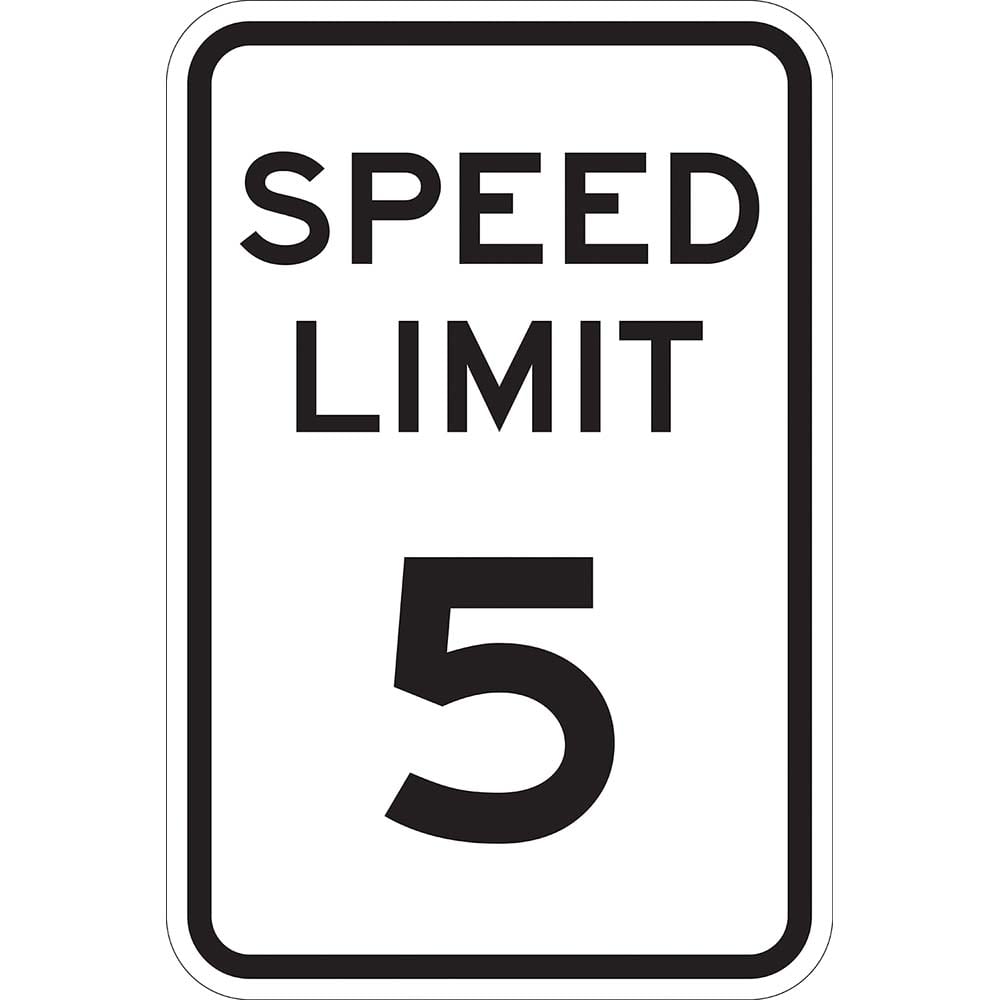 Lyle Signs T1-1008-EG12X18 Speed Limit 5, Reflective Engineer Grade, 0.063 Aluminum Sign, 12Wx18H 