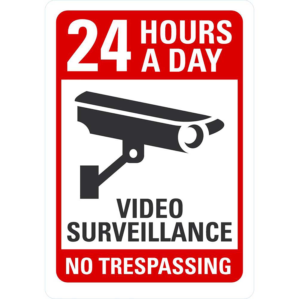 Lyle Signs Warning & Safety Reminder Sign Rectangle, " 24 Hours A Day Video Surveillance No