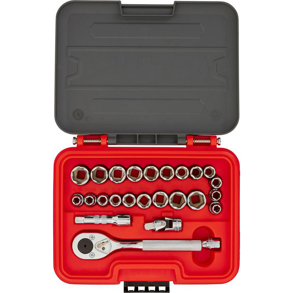 Socket Set: 25 Pc, 3/16 to 3/4" Socket