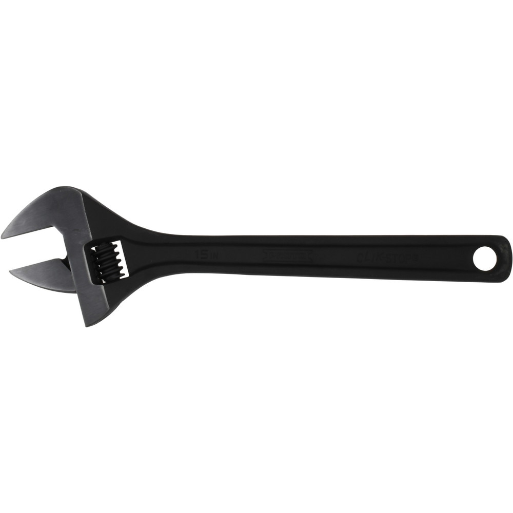 Adjustable Wrench: 15" OAL, 1-11/16" Jaw Capacity