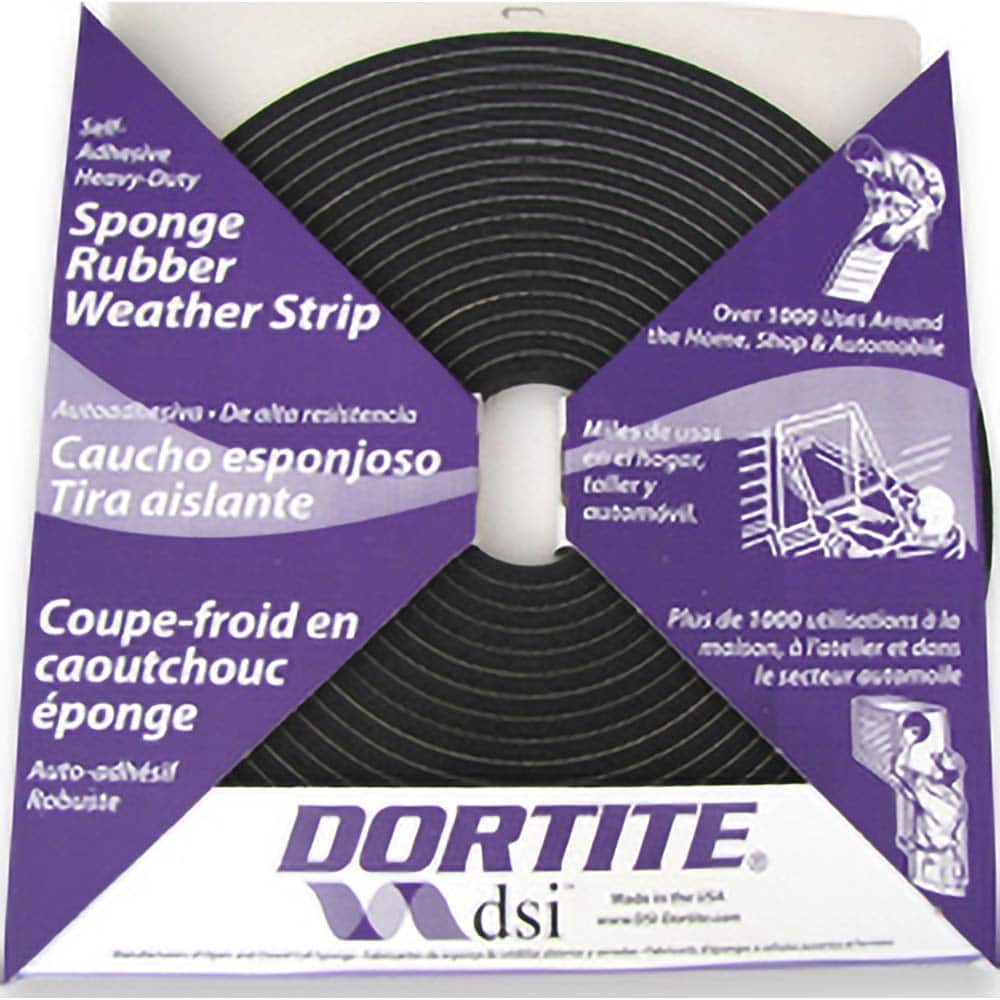 Weatherstripping; Type: Open Cell Sponge Rubber Tape w/PSA ; Length (Decimal Inch): 600 ; Width (Inch): 1/4 ; Door Thickness: 1/8 (Inch)