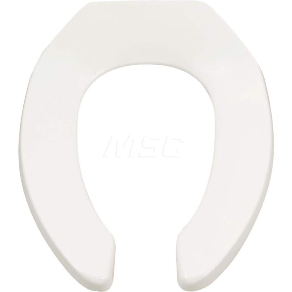 Toilet Seats; Type: Heavy-Duty Open Front Toilet Seat ; Style: Traditional ; Material: Plastic ; Color: White ; Outside Width: 14-3/8 (Inch); Inside Width: 7-7/8 (Inch)