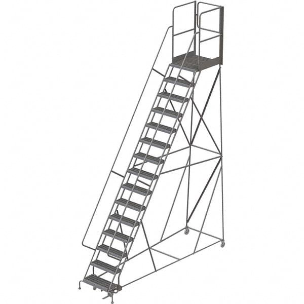 TRI-ARC - Steel Platform Rolling Ladder: 450 lb Capacity, 15 Step | MSC ...