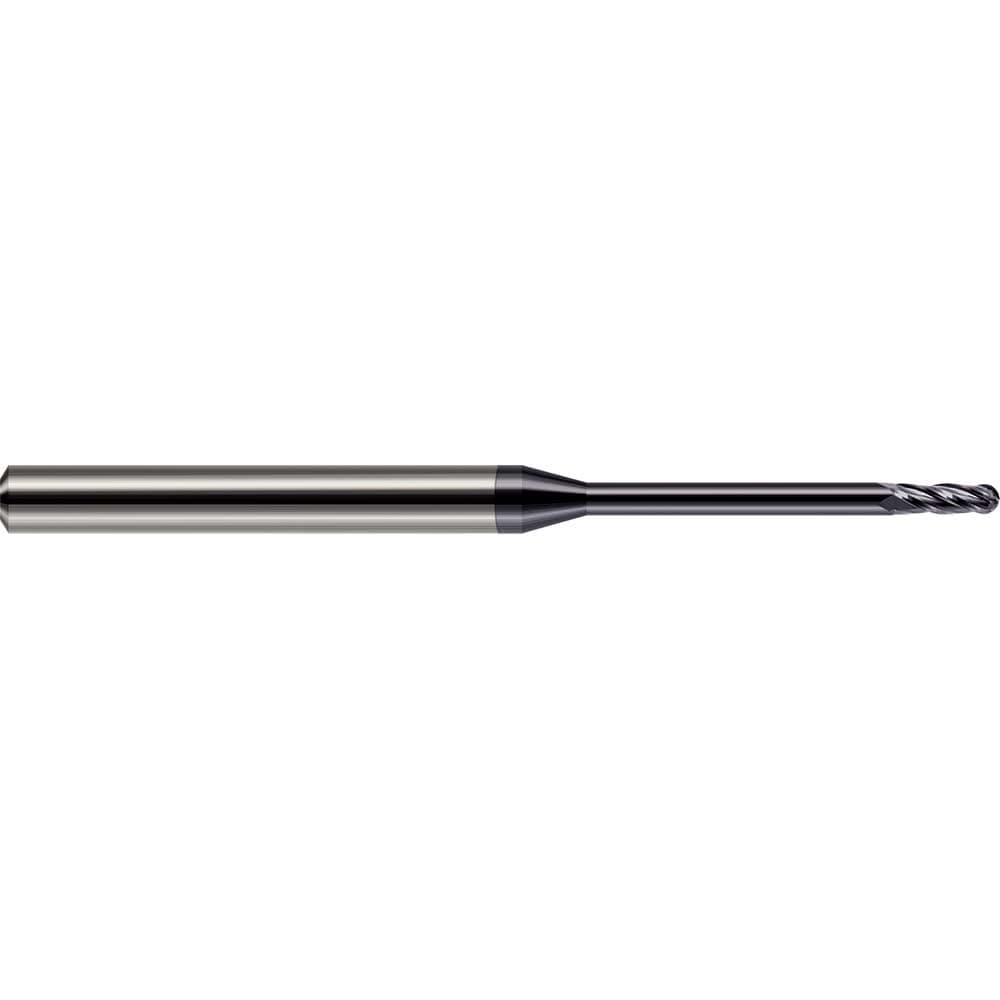 Harvey Tool 991110-C3 Ball End Mill: 0.01" Dia, 0.03" LOC, 4 Flute, Solid Carbide Image