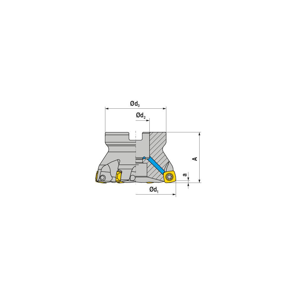 Xolx Insert Ceratizit - Indexable High-Feed Face Mill: 70 to 80 mm Cut Dia, 27 mm ...