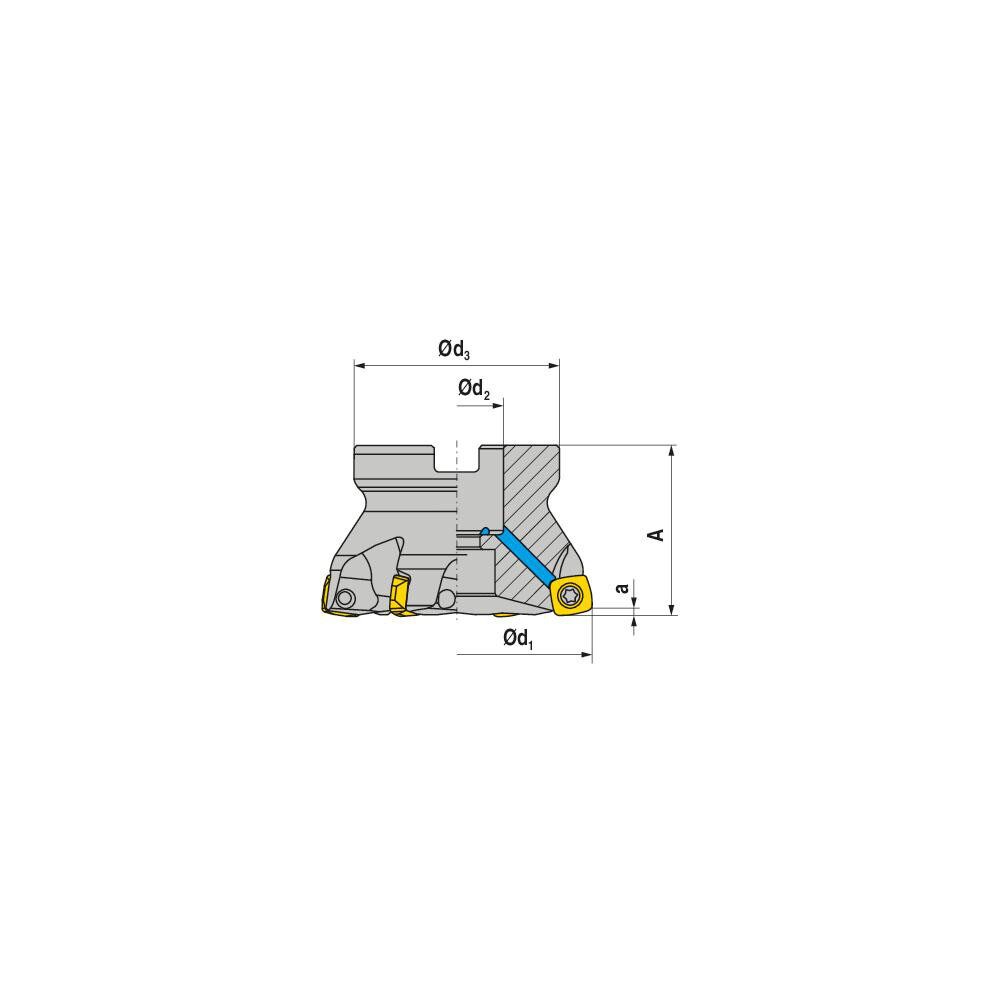 Indexable High-Feed Face Mill: 30 to 40 mm Cut Dia, 16 mm Arbor Hole