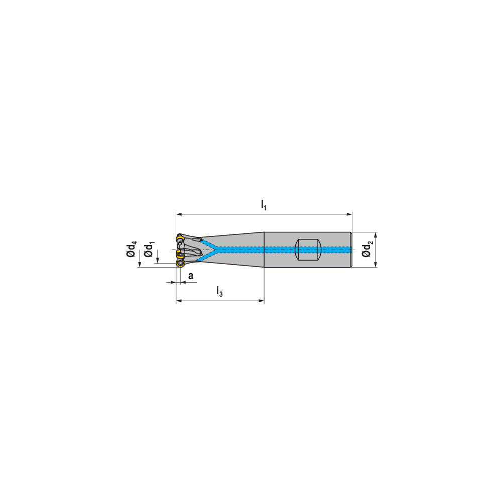 Ceratizit Indexable Ball Nose End Mill 0.75" Cut Dia, Solid Carbide