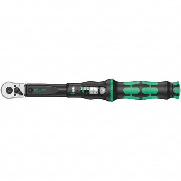 Wera 5075620001 Torque Wrench: Square Drive, Foot Pound & Newton Meter 