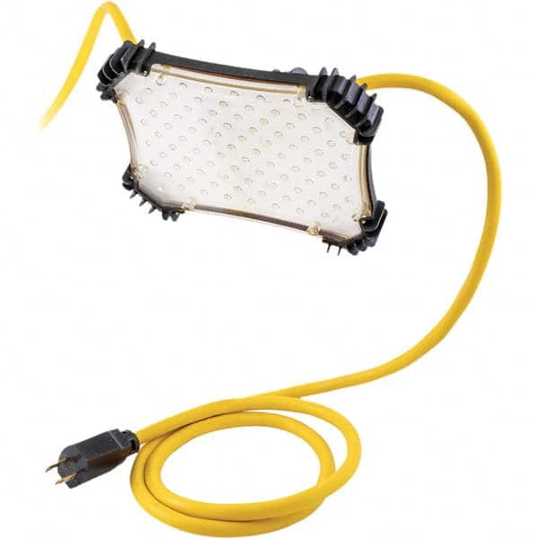 Hubbell Wiring Device-Kellems HBL182S100LED Temporary String Lights; Cord Length (Feet): 100 ; Guard Material: Plastic ; Cord Type: SJTW-A ; Cord Color: Yellow ; Includes: Lamp Guard 