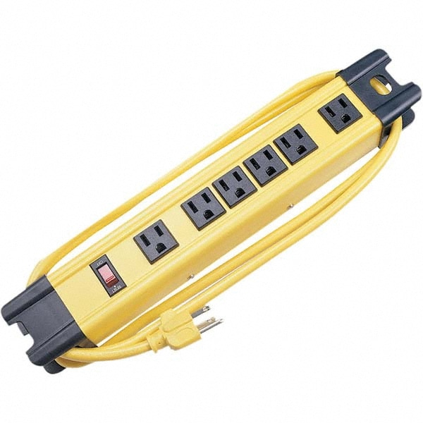 ACCO - Power Outlet Strips; Amperage: 15; Voltage: 120; Number of Outlets:  7; Material: ABS Plastic; Mounting Type: Floor; Cord Length (Feet): 6; NEMA  Configuration: 5-15P; Overall Depth (Decimal Inch): 11-1/2; Overall