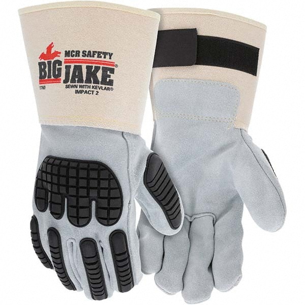 MCR SAFETY 1760L Gloves: Size L, Cowhide 