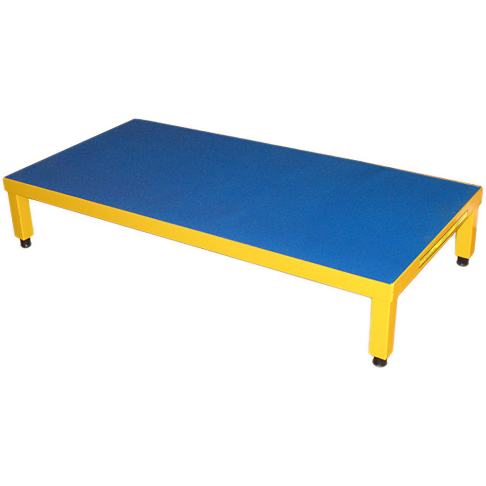 1-Step Steel Adjustable Height Step Platform: 800 lb Capacity, 24" Platform Width, 36" Platform Depth, 8" Platform Height - Gray Powder Coated Steel