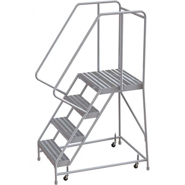 TRI-ARC - Aluminum Rolling Ladder: 350 lb Capacity, 4 Step | MSC Direct