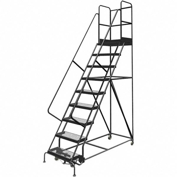 TRIARC Steel SpringLoaded Rolling Ladder 450 lb Capacity, 9 Step