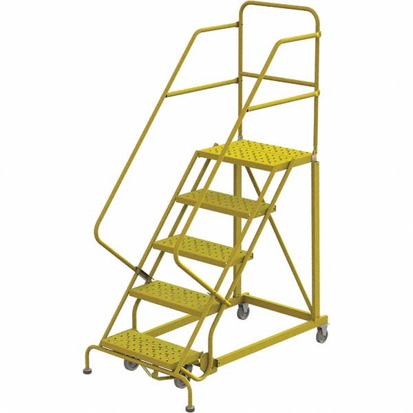 Step Ladder Incline TRI-ARC - Steel Forward Descent 50 deg Incline Rolling Ladder: 50 ...