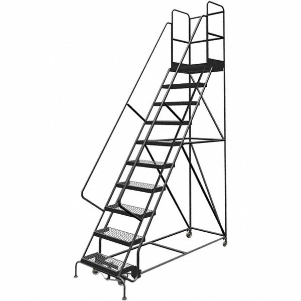 TRI-ARC - Steel Spring-Loaded Rolling Ladder: 450 lb Capacity, 10 Step ...