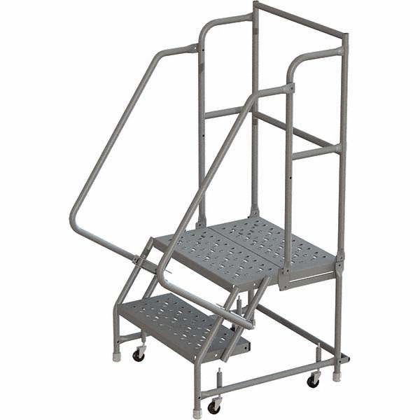 TRIARC Steel SpringLoaded Rolling Ladder 450 lb Capacity, 2 Step