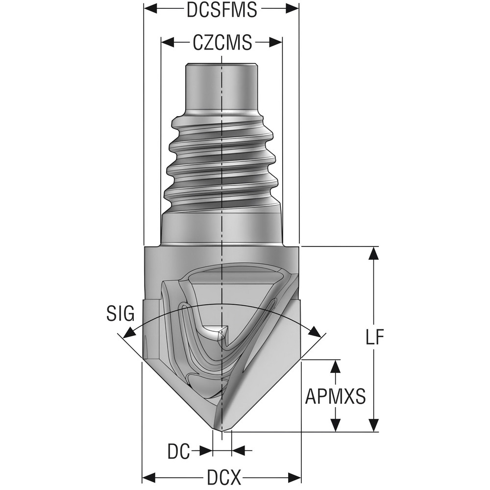 Seco Corner Radius & Corner Chamfer End Mill Heads; Mill Diameter (mm) 10.00; Chamfer Width