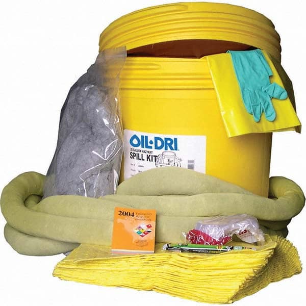 Oil-Dri L90894 Spill Kits; Application: Chemical; Hazardous Materials; Kit Type: Chemical & Hazardous Material Spill Kit; Container Type: Drum; Container Size (Lb.): 20.0 gal (US); Container Size (Gal.): 20.00; Absorption Capacity: 20.0 gal (US); Container Material: Pla 
