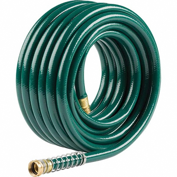 Garden Hose: 5/8" Dia, 100 ft, 3/4" Thread, Green, Vinyl, 100 psi - 5/8" Dia, 3/4, Vinyl, 100 Max psi, No Green