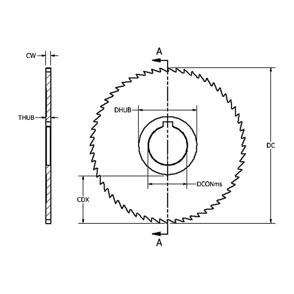Keo Slitting & Slotting Saw 3" Dia, 1/16" Thick, 1" Arbor Hole, 36