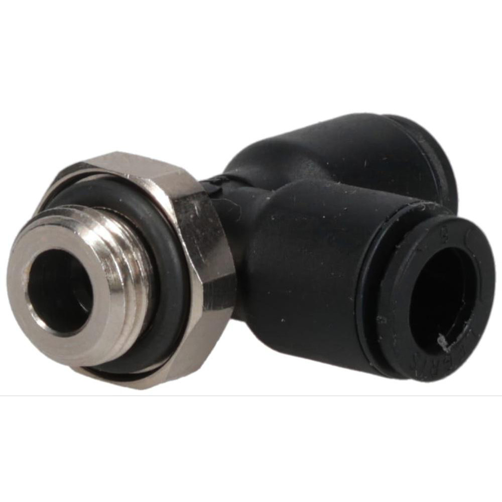Push-to-Connect Push-to-Connect Fitting: Run Tee, BSPP, 6.00 mm OD - Glass-Reinforced Nylon & Nickel-Plated Brass, 290 psi