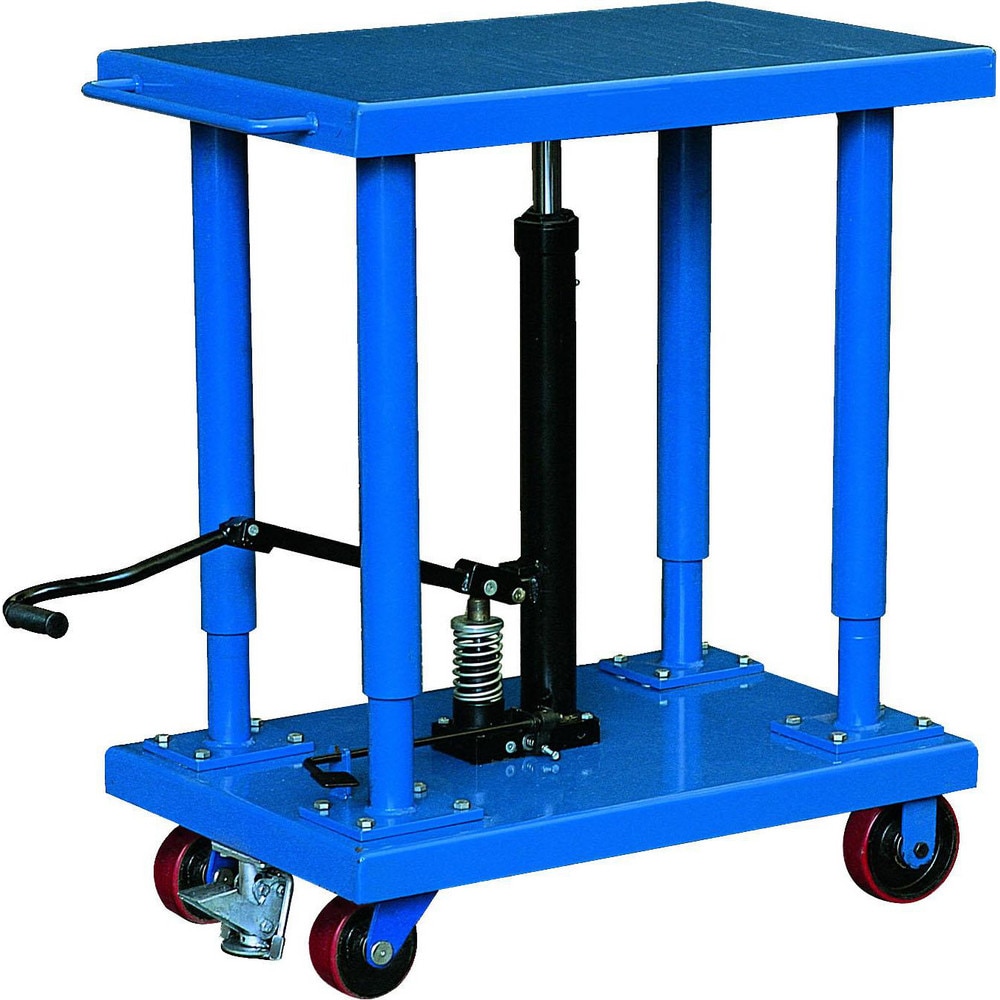 Mobile Battery Lift Table: 2,000 lb Capacity, 30 to 47-1/2" Lift Height, 24" Platform Width, 36" Platform Length