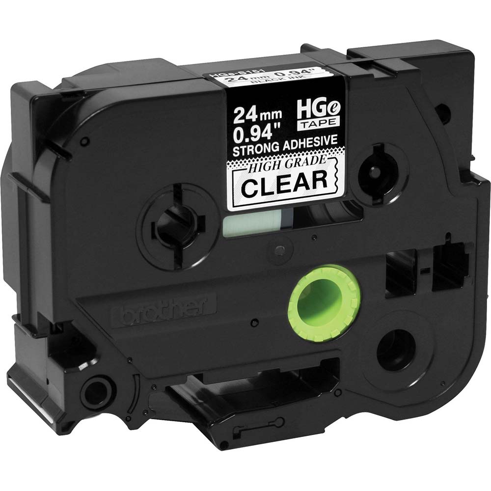 Brother Label Tape Ribbon 26.2' Long, Black & Clear, Polyester MSC