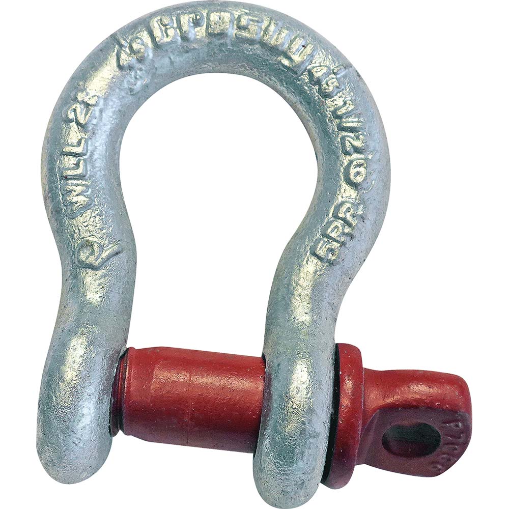 Shackle: Screw Pin, 27000.000 Working Load Limit - Carbon Steel, 1-3/8" Chain