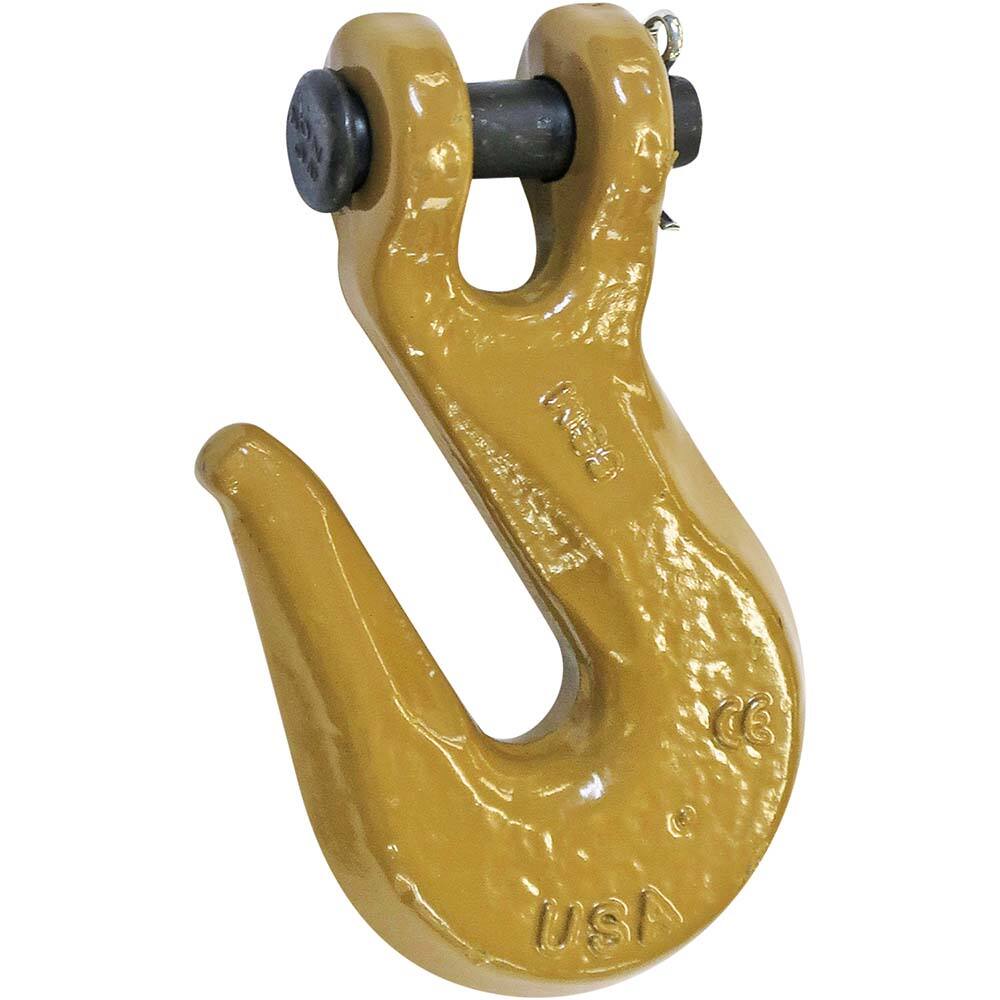 Clevis Hooks; Chain Diameter (Inch): 1/4 ; Chain Grade: 80 ; Load Capacity (Lb.): 3500.000 ; Material: Alloy Steel ; Reach (Inch): 3-3/64 ; Clevis Inside Diameter (Inch): 0.31