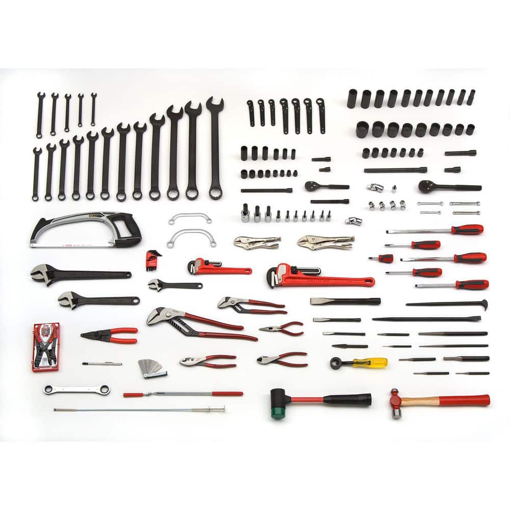 Combination Hand Tool Sets; Set Type: Mechanic Tool Set ; Container Type: Cabinet ; Measurement Type: Inch ; Container Material: Aluminum ; Drive Size: 1/2; 3/8 ; Insulated: No