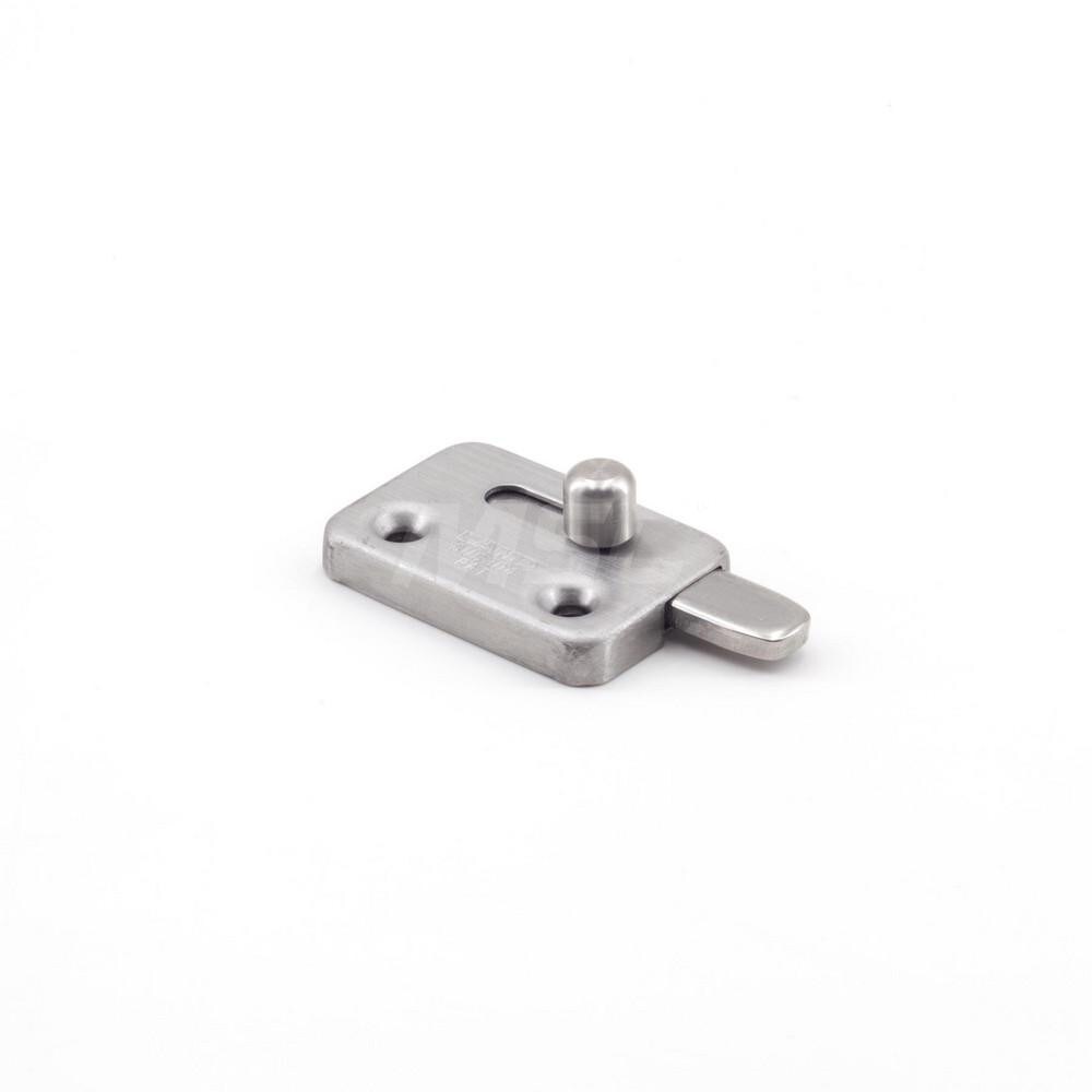 Slide Bolts; Type: Top Strike Slide Bolt ; Length (mm): 35.00 ; Width (mm): 24.00 ; Finish/Coating: Satin ; Additional Information: Weight: 28 g; Overall Length: 47 mm; Counter Plate Size: 24 x 24 x 6 mm; 24 x 18 x 2 mm; Screw: 2.7 x 16