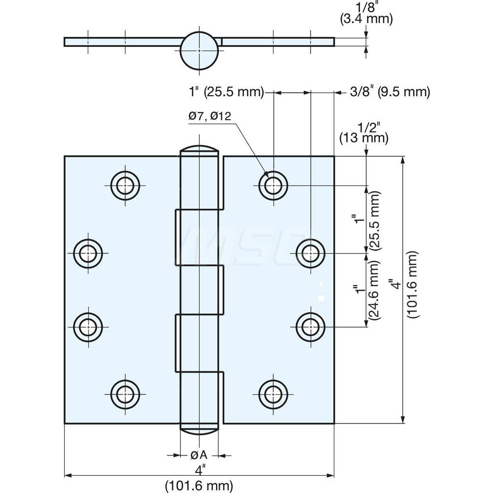 Sugatsune Concealed Hinge 4" OAW MSC Industrial Supply Co.