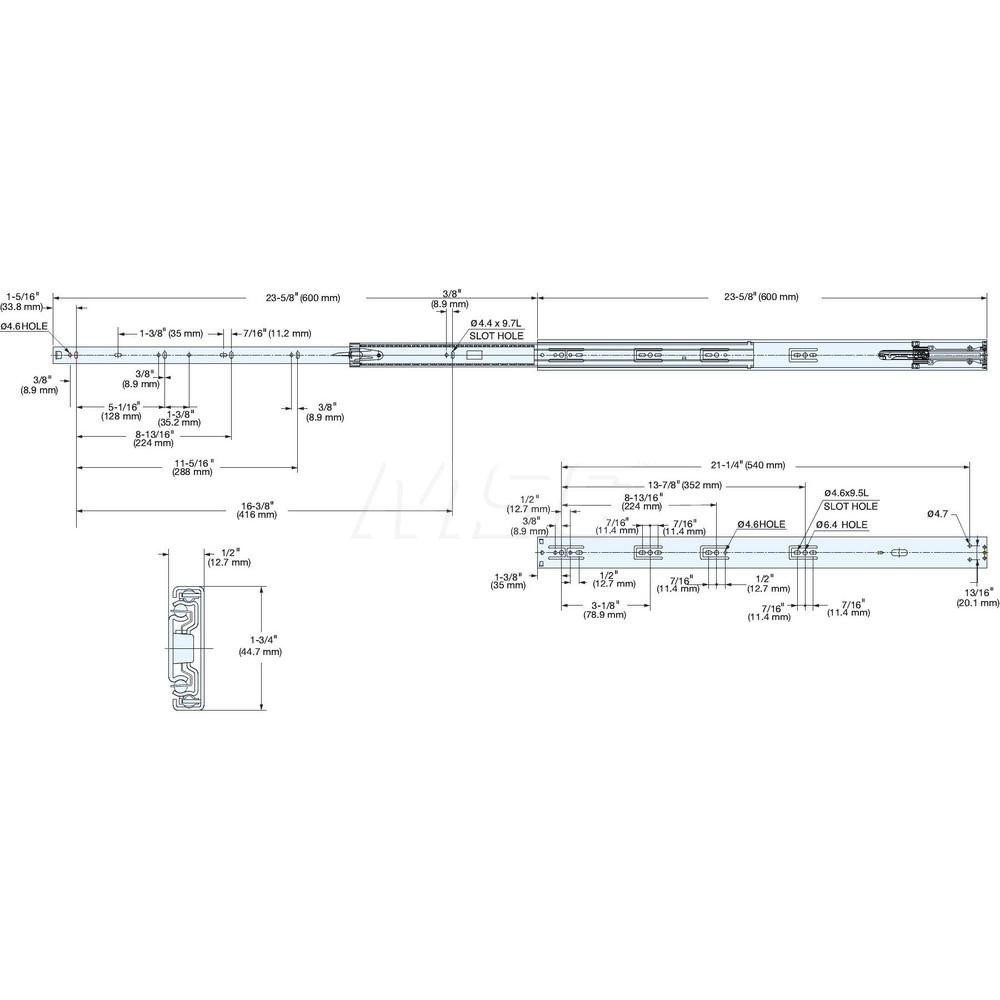 Sugatsune Drawer Slides; Type SoftClose Drawer Slide ; Extension
