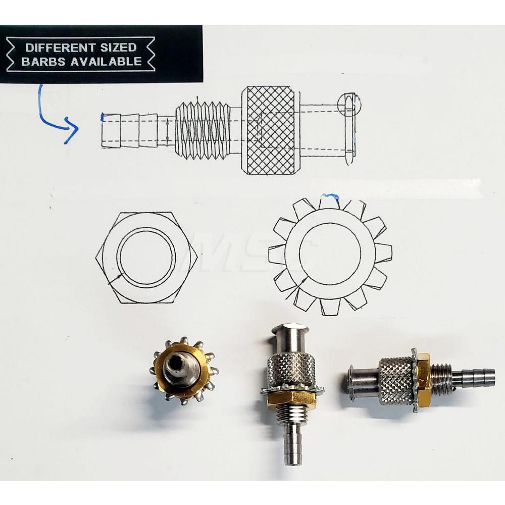 Female Luer Locks to 1/16 Barb - Various Materials Available