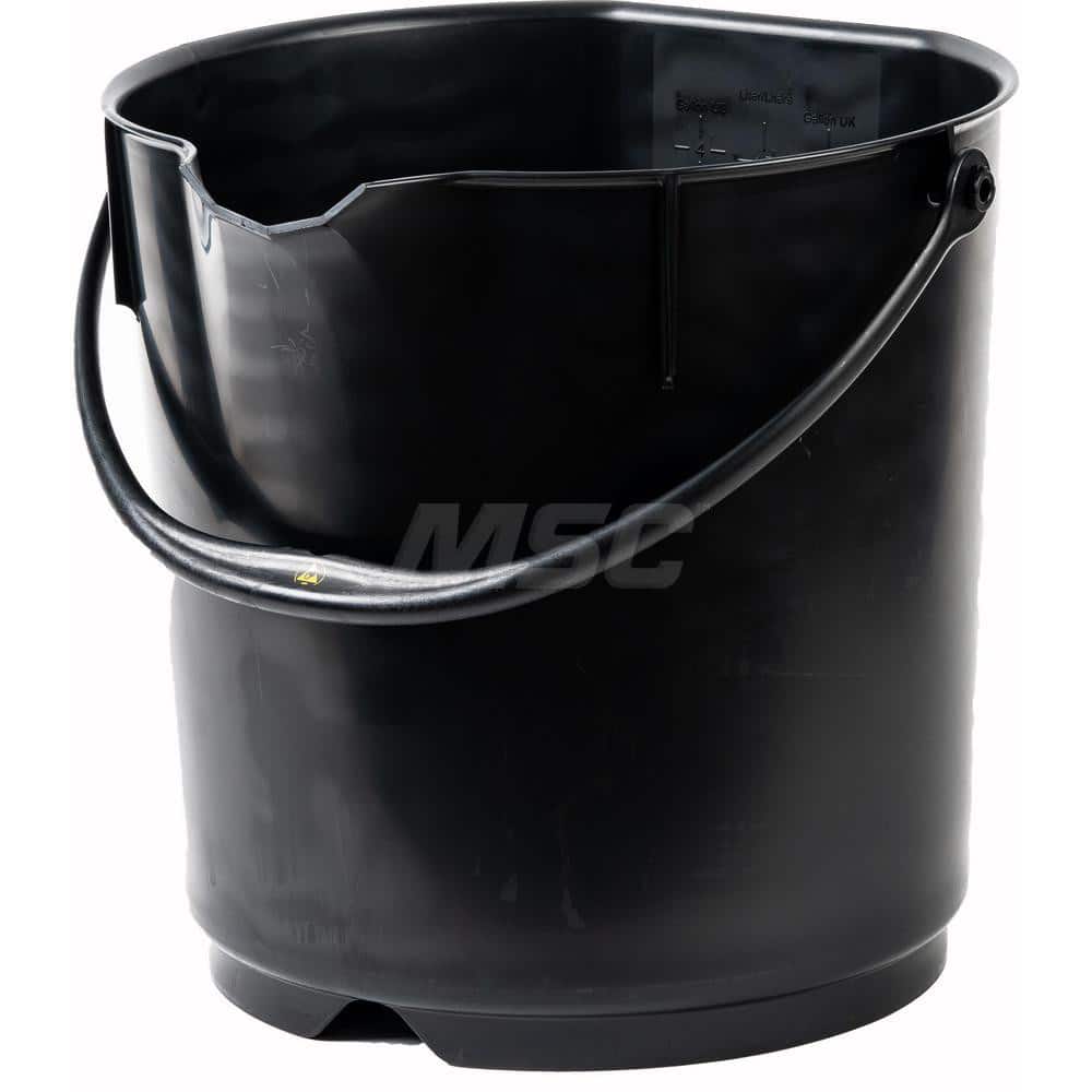 Cleaning Tools & Supplies, Mop Buckets & Wringers, LPD Trade ESD  Conductive 4 Gallon Bucket with Handle, Black
